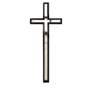 Krzyż dual czarno srebrny