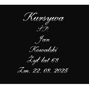 Czcionka KURSYWA dostępna w...