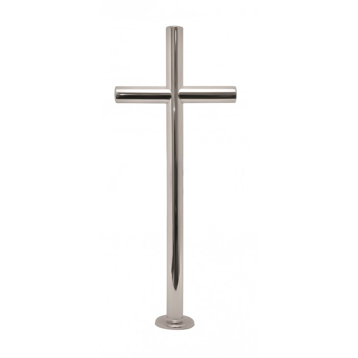 Krzyż nagrobny srebrny polerowany stojący KS1