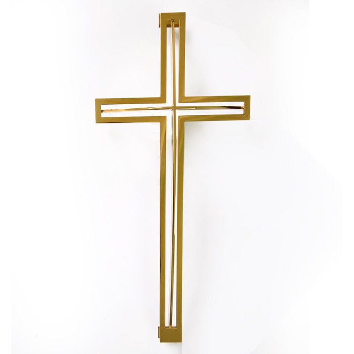 Krzyż nagrobny złoty polerowany wiszący KW11