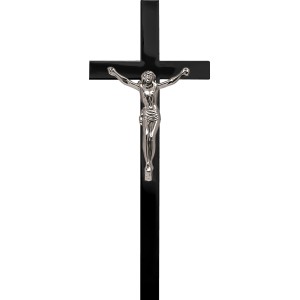 Krzyż solo czarny z pasyjką