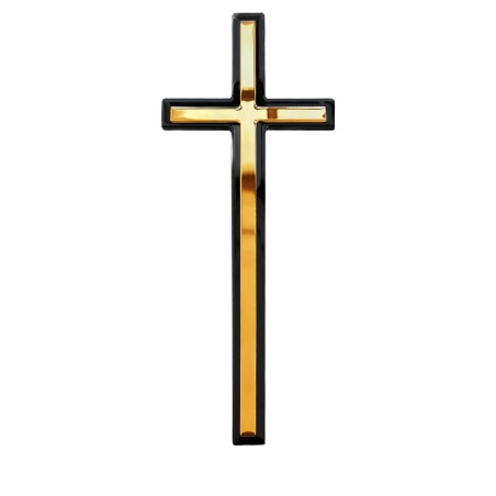 Krzyż dual czarno złoty