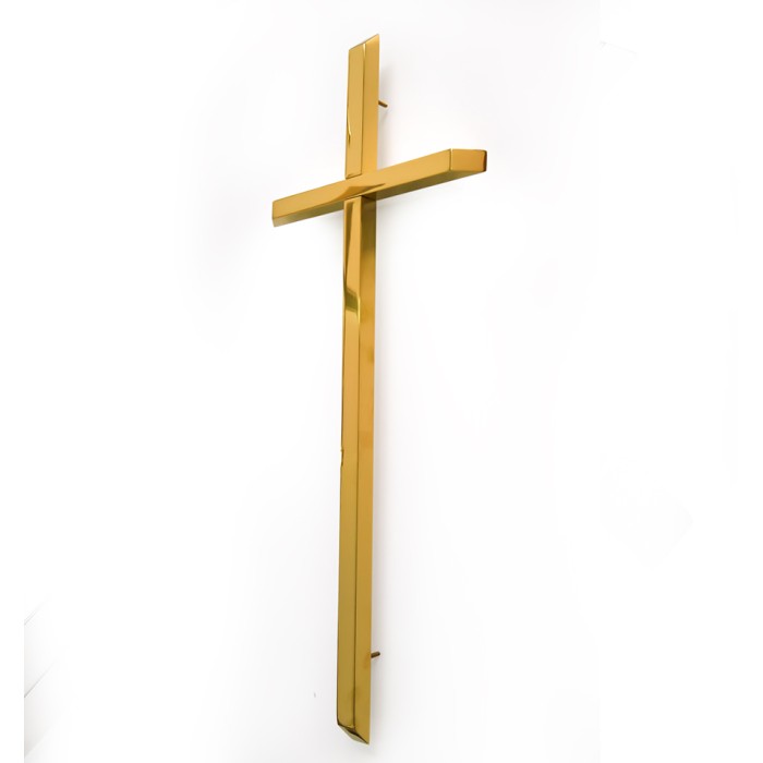 Krzyż nagrobny złoty polerowany wiszący KW6