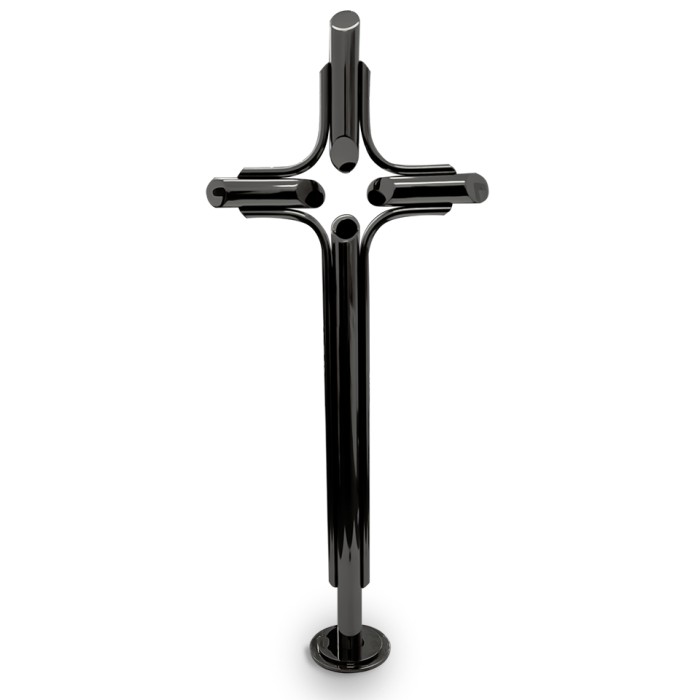 Krzyż nagrobny czarny polerowany stojący KS15