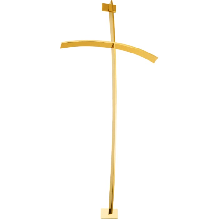 Krzyż nagrobny złoty polerowany wiszący KW18