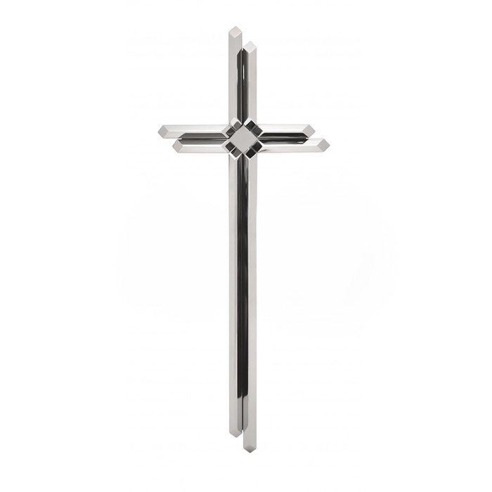 Krzyż nagrobny srebrny polerowany wiszący KW19