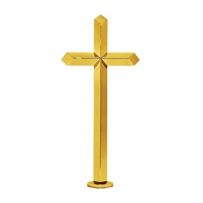 Krzyż nagrobny złoty polerowany stojący KS2