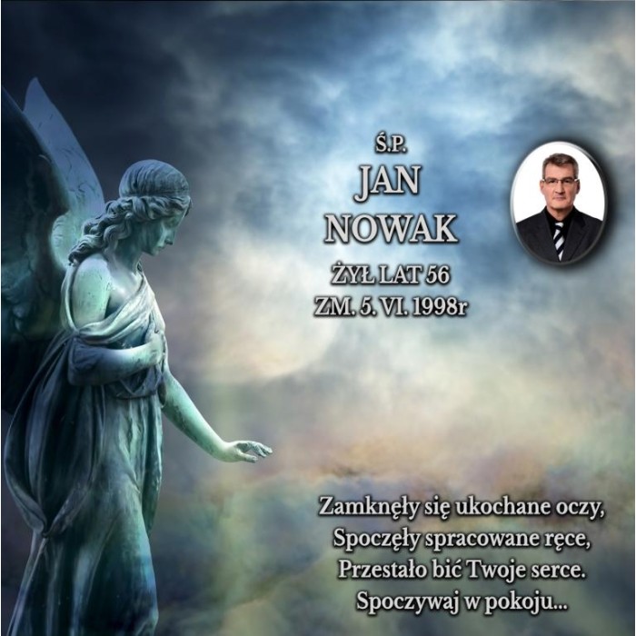 Tablica szklana nagrobna wzór1