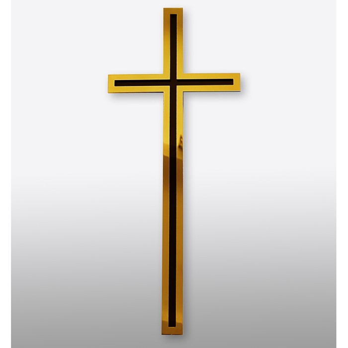 Krzyż nagrobny DUO 3D złoto-czarny polerowany wiszący KW33