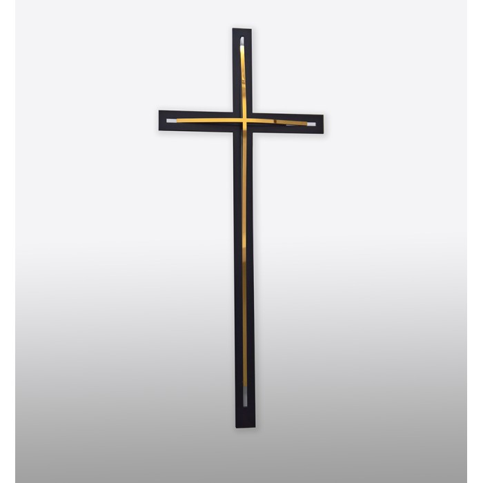 Krzyż nagrobny czarno-złoty wiszący KW10