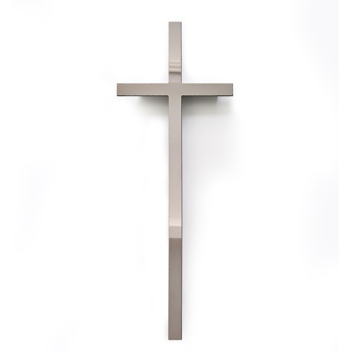 Krzyż nagrobny srebrny polerowany wiszący KW1